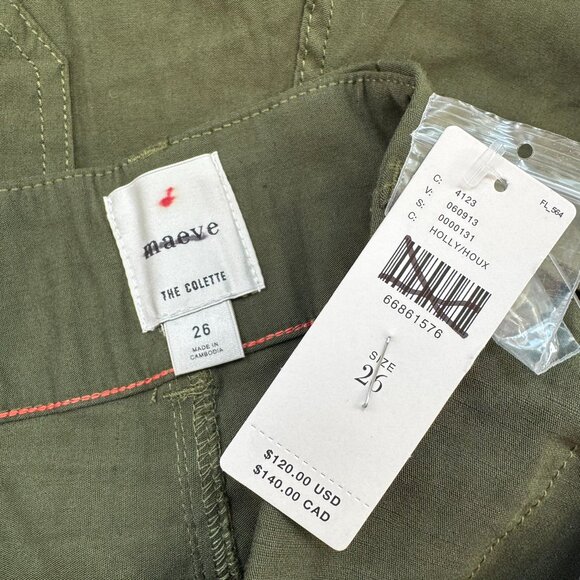 NWT Anthropologie Colette Linen Cropped Wide Leg Pants Maeve Edition Green 24 - Picture 6 of 10